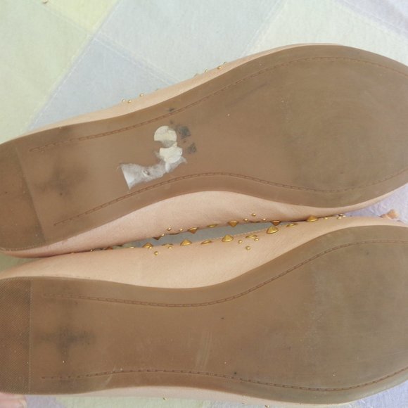 Steve Madden Pink Ballet Flats-Size 9-Gold Studs - Picture 4 of 7